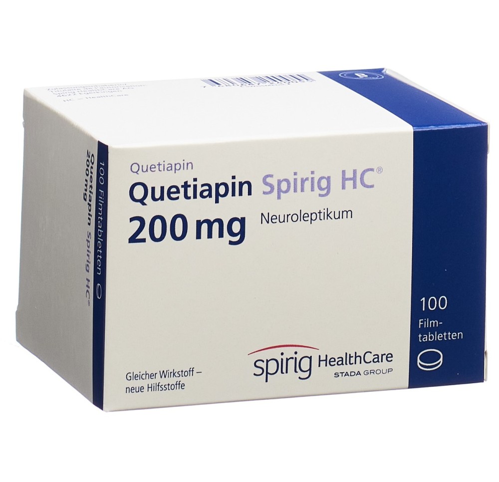 QUETIAPINE Spirig HC cpr pell 200 mg 100 pce QUETIAPINE Spirig HC cpr pell 200 mg 100 pce