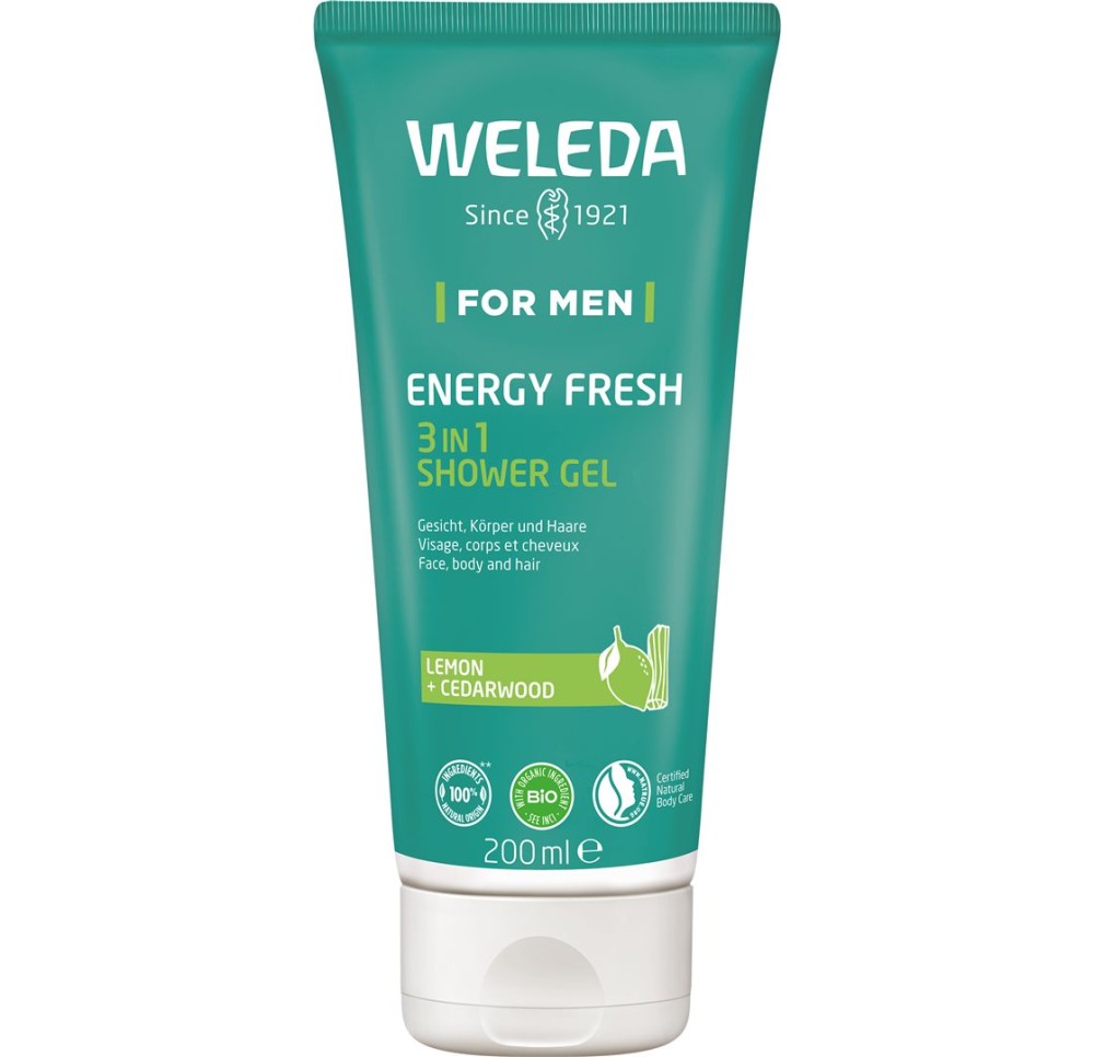 WELEDA FOR MEN 3en1 shower gel energy fresh 200 ml WELEDA FOR MEN 3en1 shower gel energy fresh 200 ml