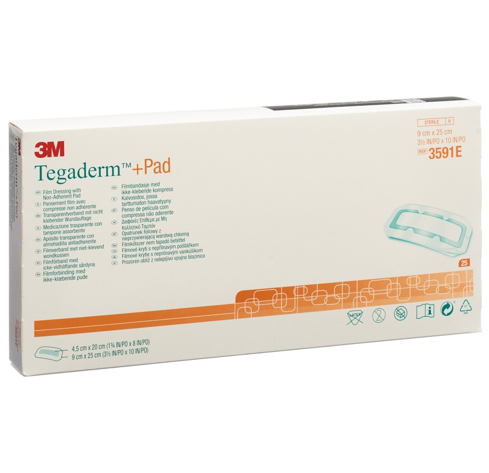 3M TEGADERM+PAD 9x25cm compres 4.5x20cm (n) 25 pce
