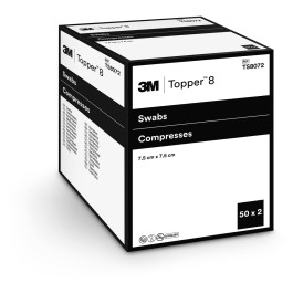 TOPPER 8 compr NW 7.5x7.5cm stér 100 pce