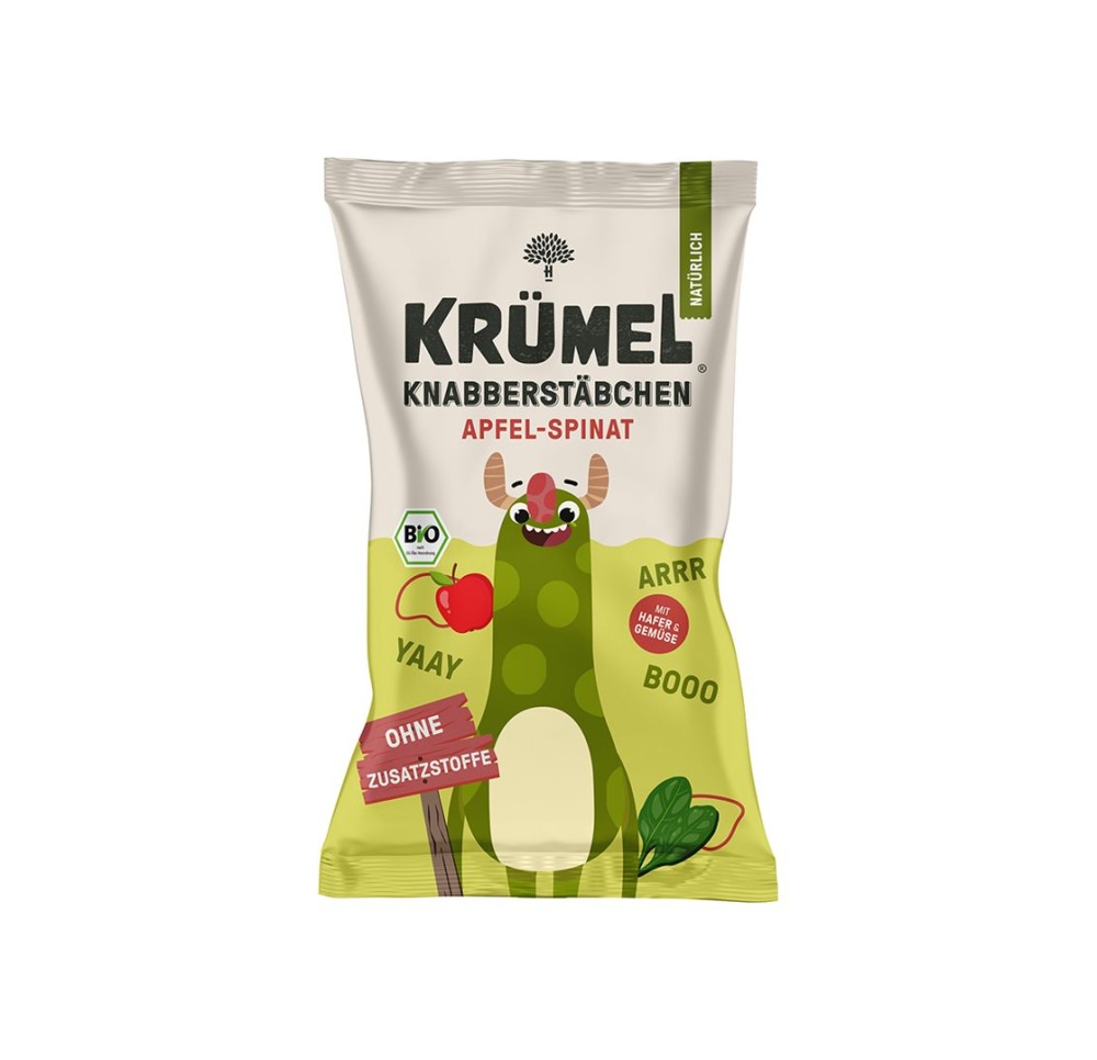 KRÜMEL bâtonnets pomme-épinards sach 60 g KRÜMEL bâtonnets pomme-épinards sach 60 g