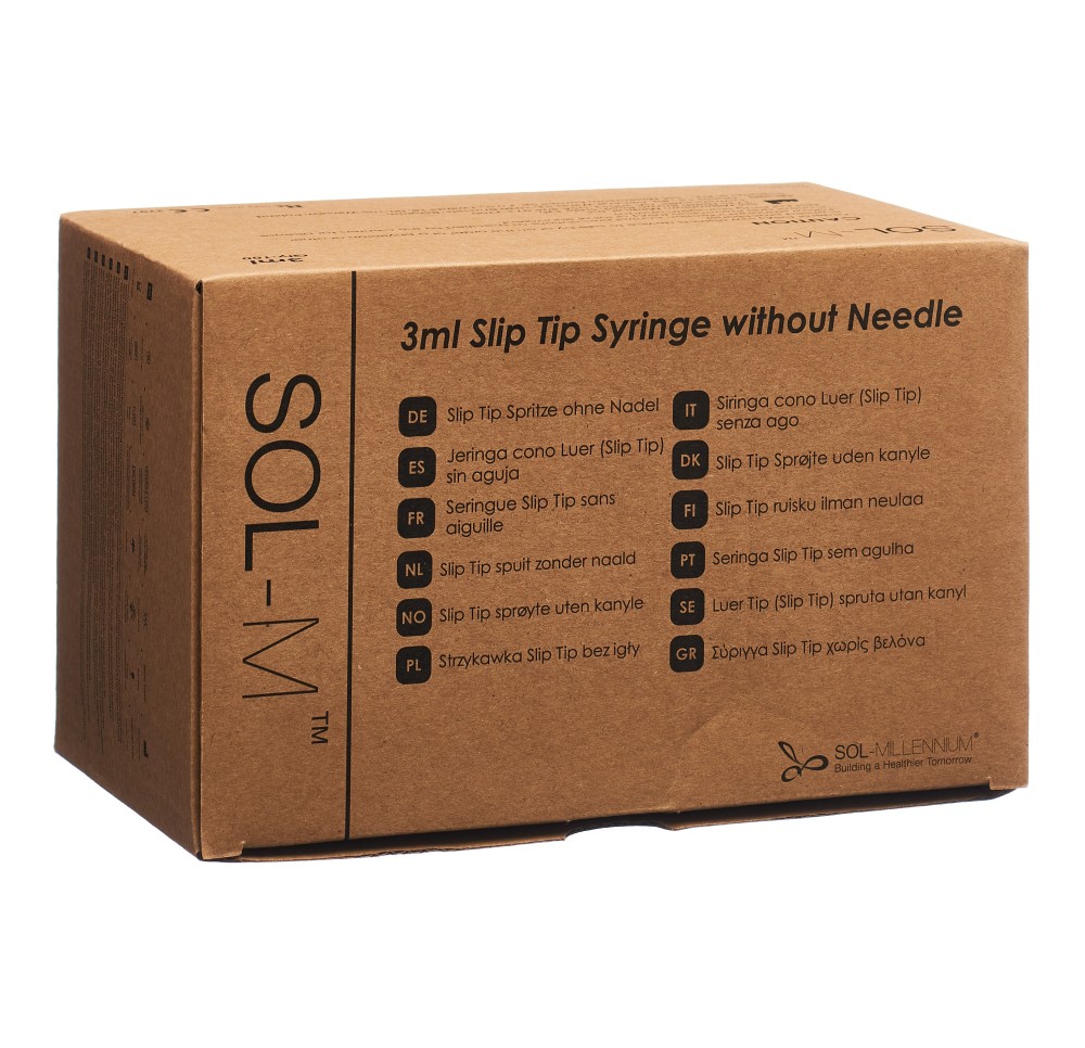 SOL-M seringue usa unique 3ml SlipTip box 100 pce SOL-M seringue usa unique 3ml SlipTip box 100 pce