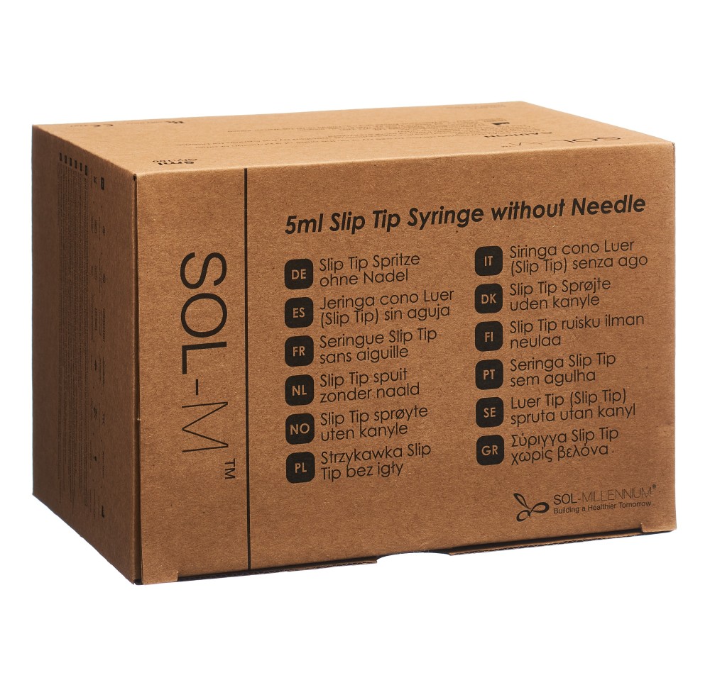 SOL-M seringue usa unique 5ml SlipTip box 100 pce SOL-M seringue usa unique 5ml SlipTip box 100 pce
