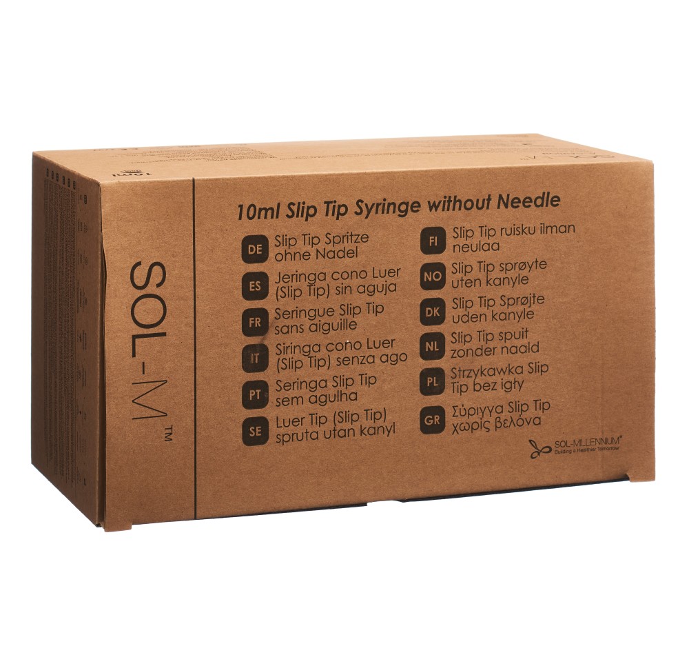 SOL-M seringue usa unique 10ml SlipTip box 100 pce SOL-M seringue usa unique 10ml SlipTip box 100 pce