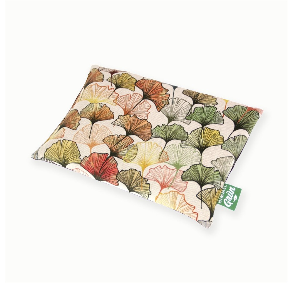 HIMMELGRÜN coussin noyaux ceri 30x20cm feui ginkgo HIMMELGRÜN coussin noyaux ceri 30x20cm feui ginkgo