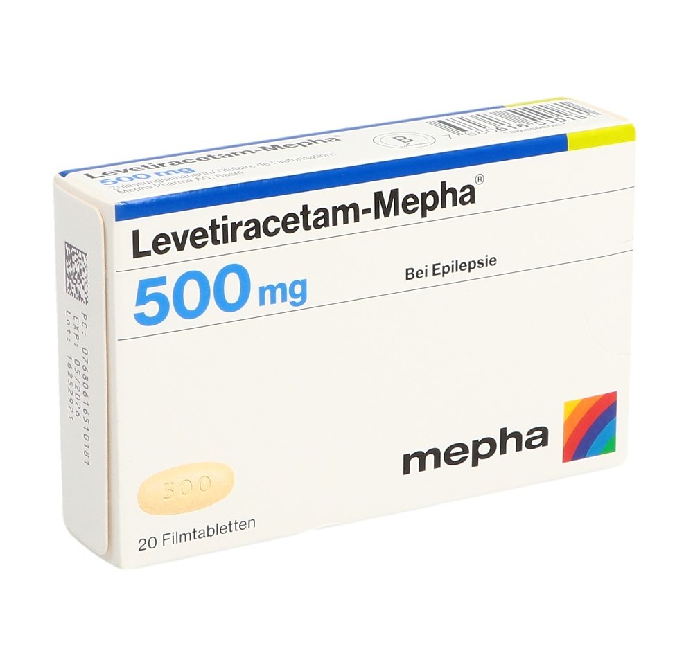 LEVETIRACETAM Mepha cpr pell 500 mg 20 pce LEVETIRACETAM Mepha cpr pell 500 mg 20 pce