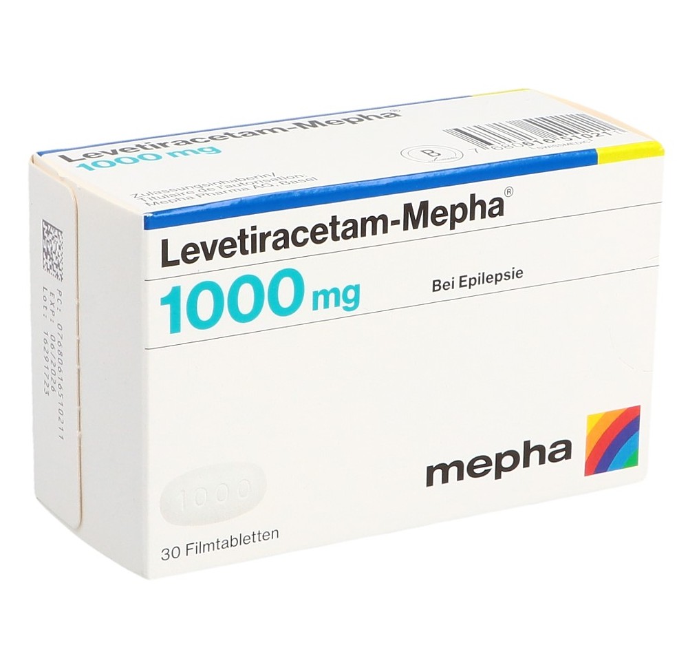 LEVETIRACETAM Mepha cpr pell 1000 mg 30 pce LEVETIRACETAM Mepha cpr pell 1000 mg 30 pce