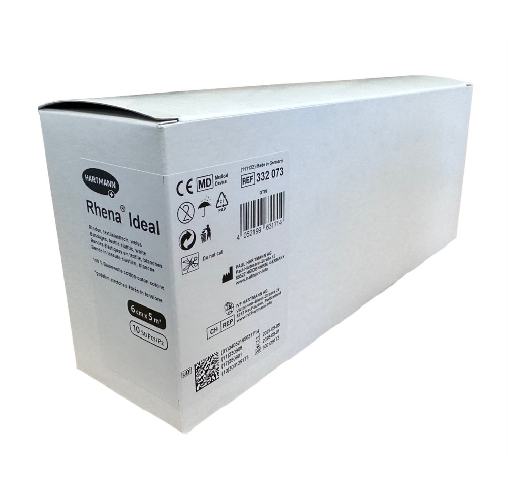 RHENA Ideal bande élastique 6cmx5m blanc 10 pce