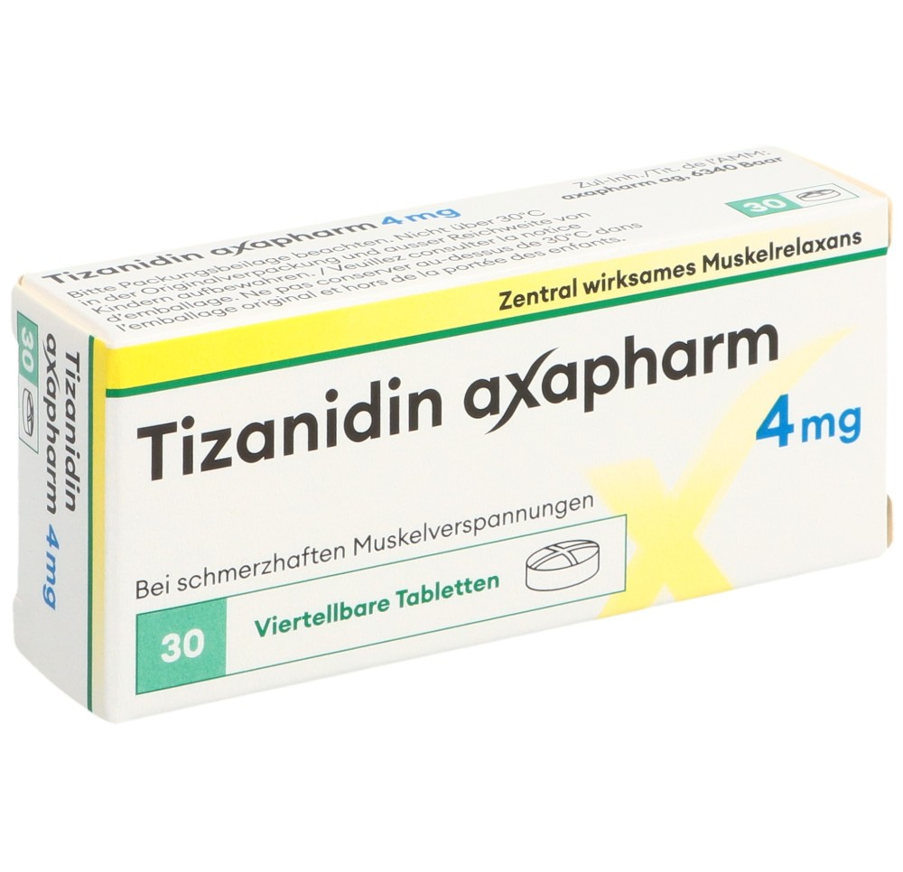 TIZANIDINE axapharm cpr 4 mg 30 pce TIZANIDINE axapharm cpr 4 mg 30 pce