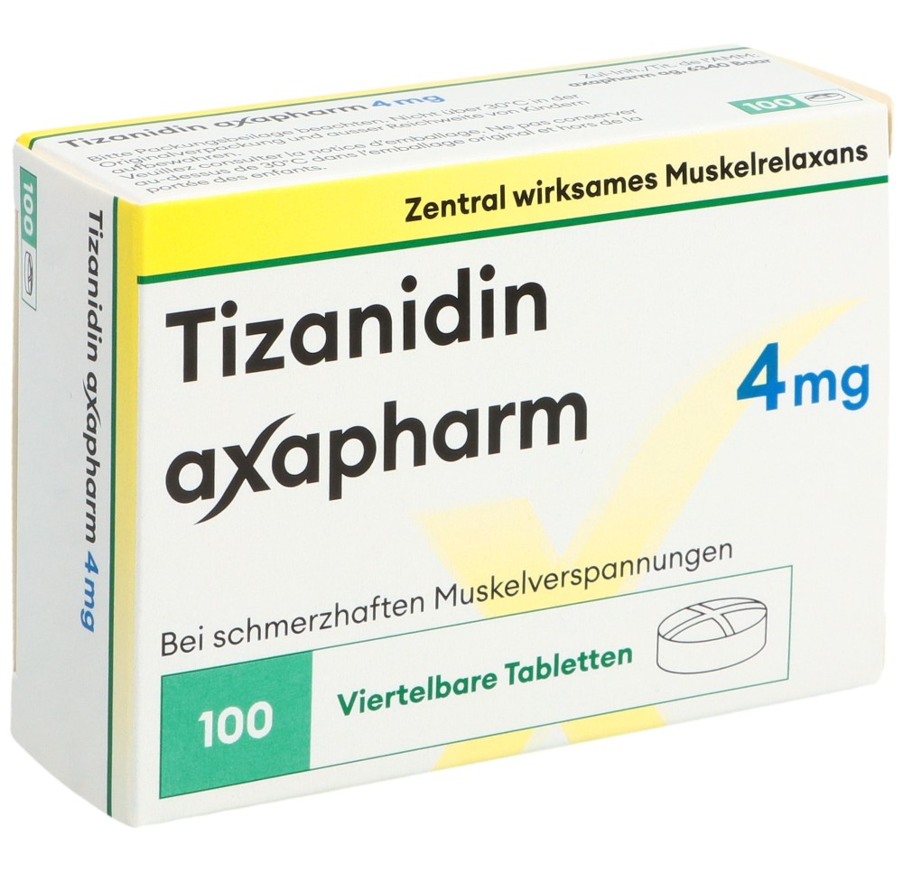 TIZANIDINE axapharm cpr 4 mg 100 pce TIZANIDINE axapharm cpr 4 mg 100 pce