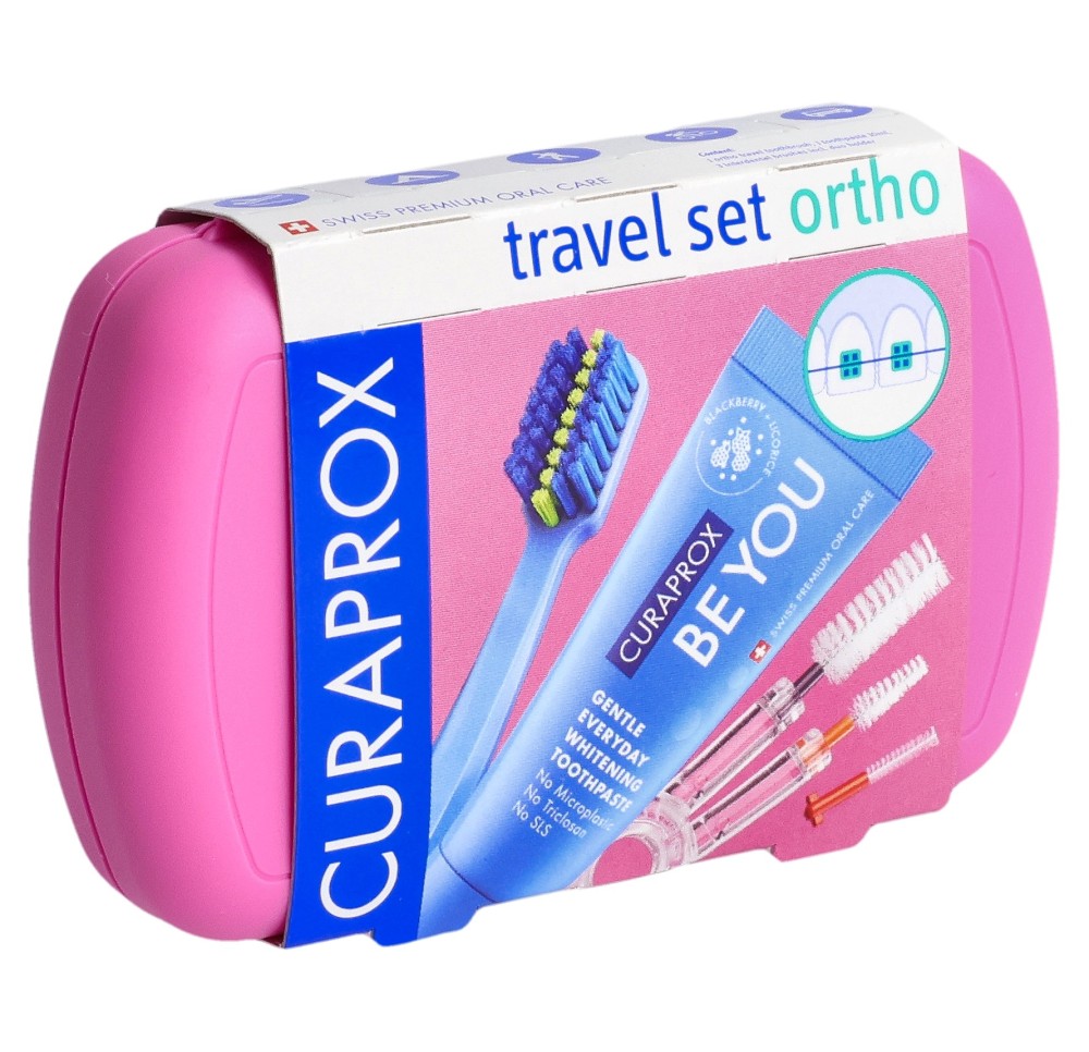 CURAPROX travel set ortho rose
