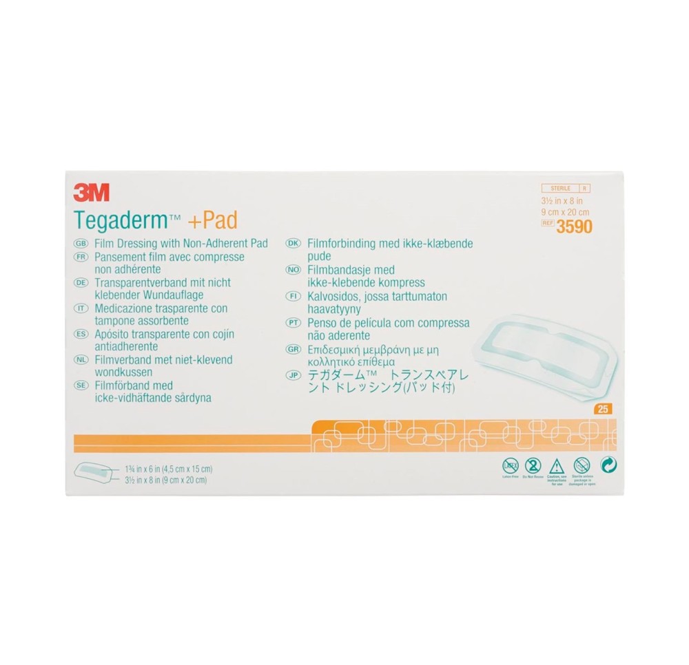 3M TEGADERM+PAD 9x20cm compre 4.5x15cm (n) 25 pce