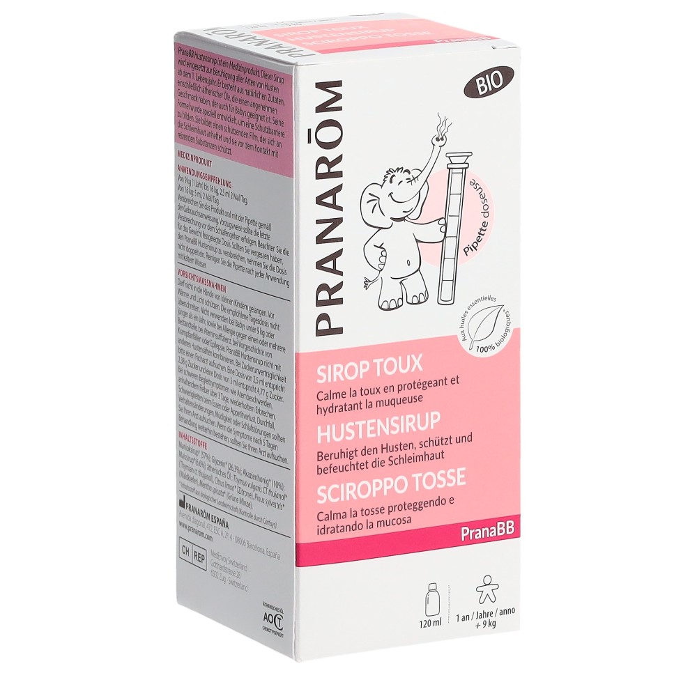 PRANAROM PranaBB sirop toux bébé bio fl 120 ml PRANAROM PranaBB sirop toux bébé bio fl 120 ml