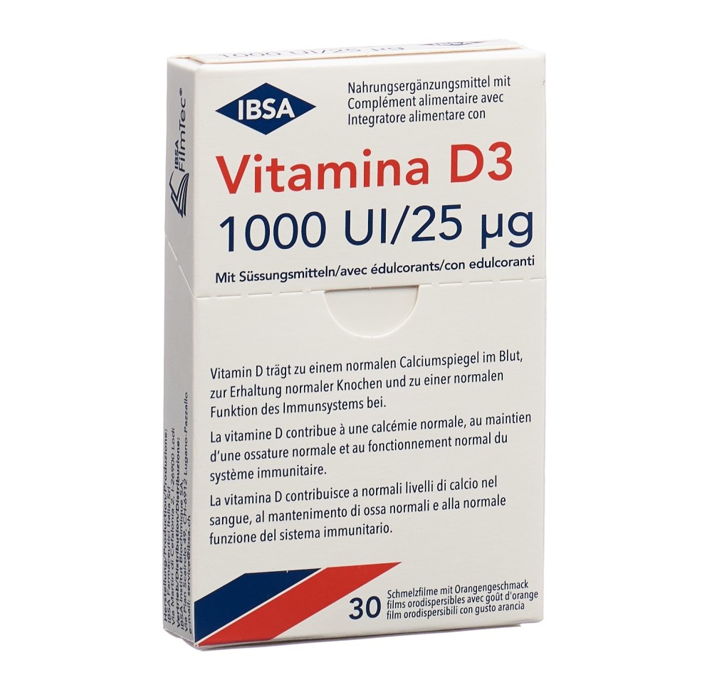VITAMINA D3 film orodisp 1000 I.U. (nouv) 30 pce VITAMINA D3 film orodisp 1000 I.U. (nouv) 30 pce