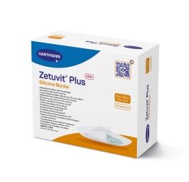 ZETUVIT Plus Silicone Border 8x8cm 10 pce