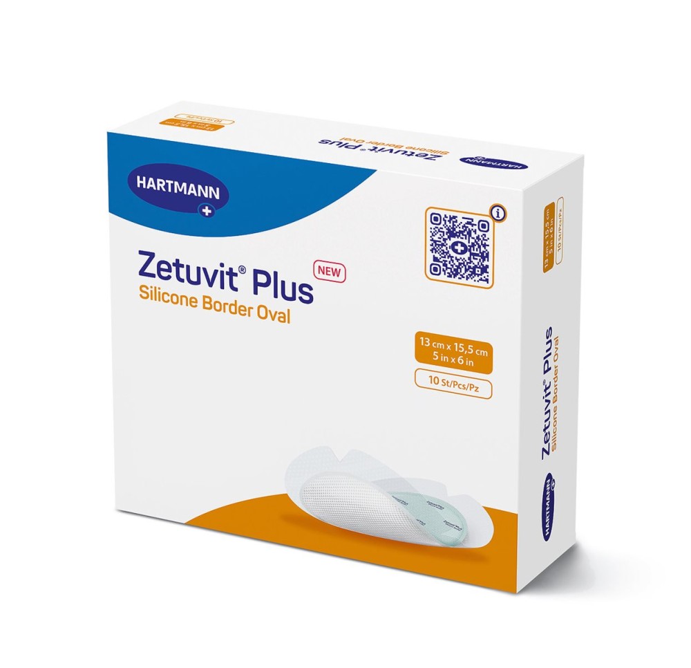 ZETUVIT Plus Silicone Border 13x15cm 10 pce