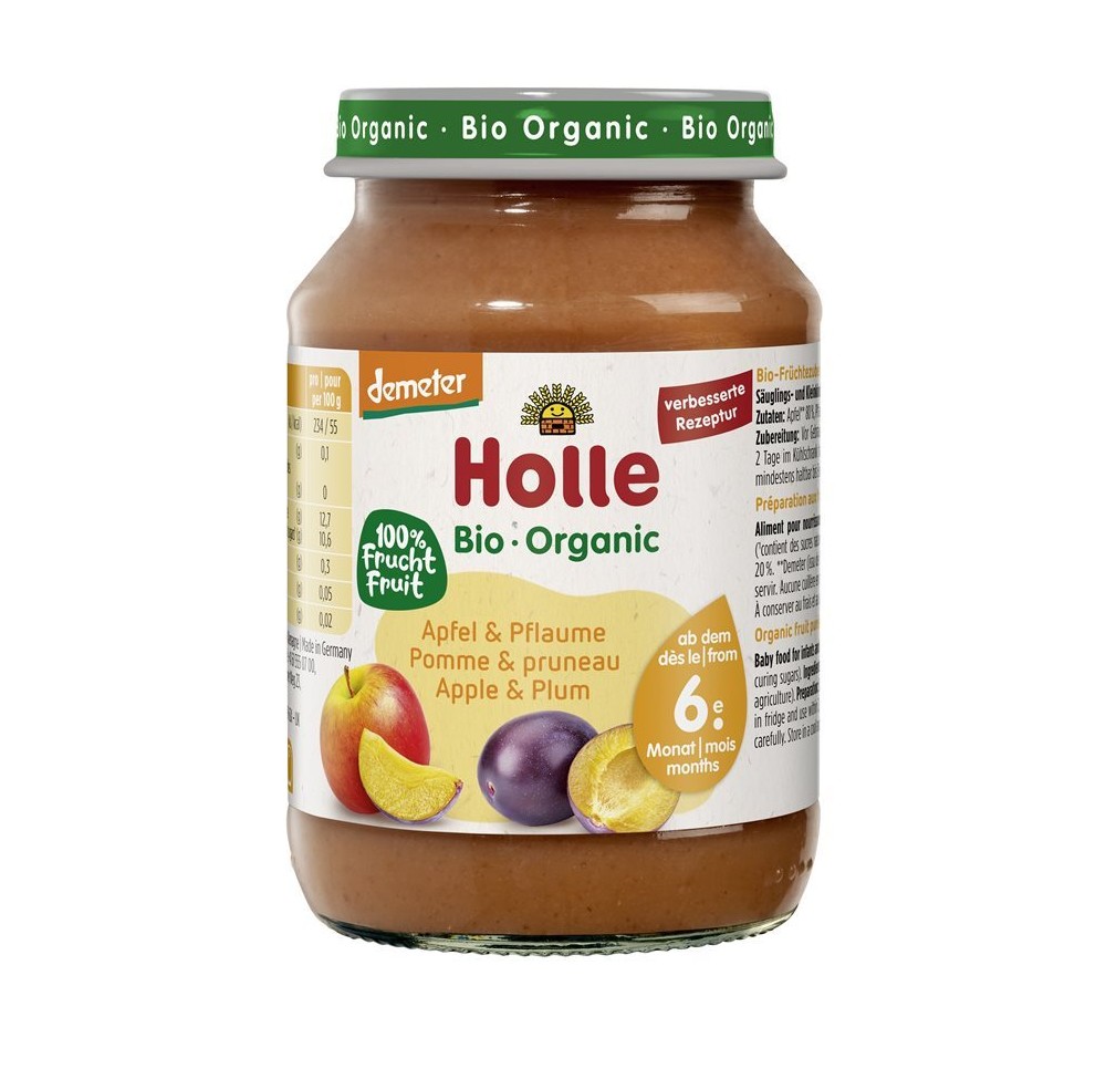 HOLLE pomme et pruneau verre 190 g