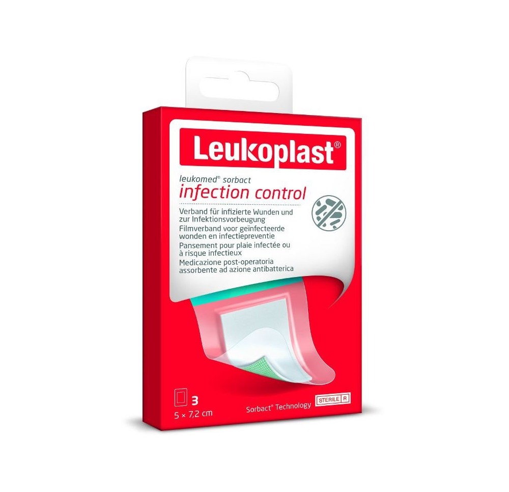 LEUKOPLAST Leukomed Sorbact 7.2x5cm st 3 pce LEUKOPLAST Leukomed Sorbact 7.2x5cm st 3 pce