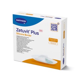 ZETUVIT Plus Silicone Border 17.5x17.5cm 10 pce