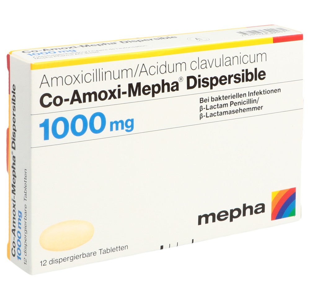 CO-AMOXI Mepha cpr disp 1000 mg 12 pce CO-AMOXI Mepha cpr disp 1000 mg 12 pce