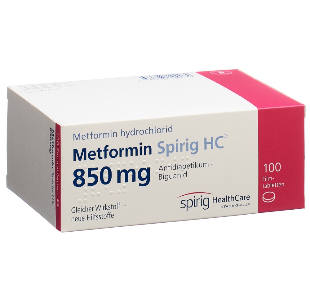 METFORMINE Spirig HC cpr pell 850 mg 100 pce METFORMINE Spirig HC cpr pell 850 mg 100 pce