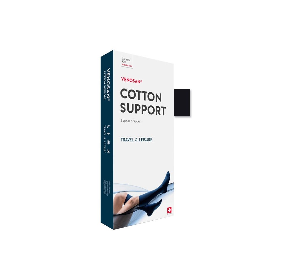 VENOSAN COTTON SUPPORT Socks A-D M black 1 paire