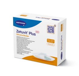 ZETUVIT Plus Silicone Border 10x10cm 10 pce