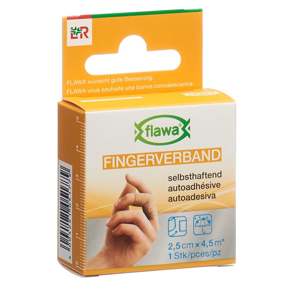 FLAWA Bande pour doigt autoadhésive 2.5cmx4.5m ch FLAWA Bande pour doigt autoadhésive 2.5cmx4.5m ch