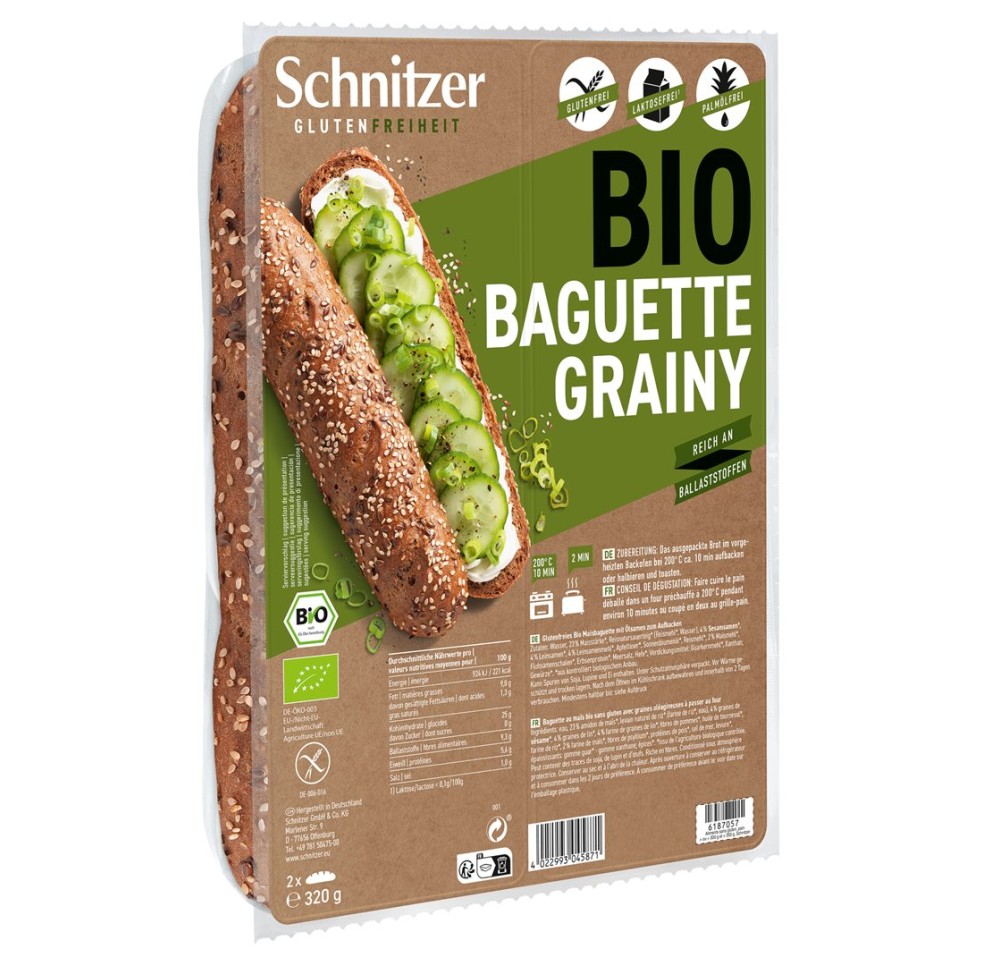 SCHNITZER Bio baguette grainy 320 g SCHNITZER Bio baguette grainy 320 g