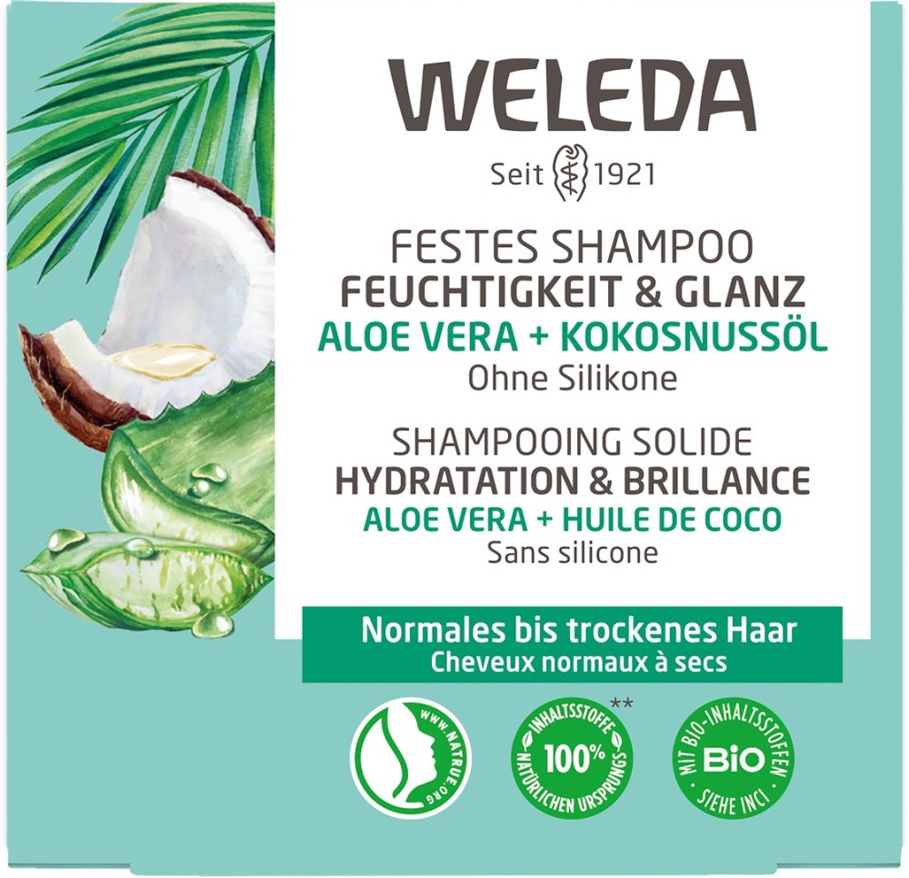 WELEDA shampoo solide hydratation&brillance 50 g