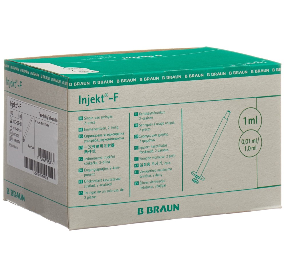 B. BRAUN Injekt F seringue 1ml sans canule 100 pce