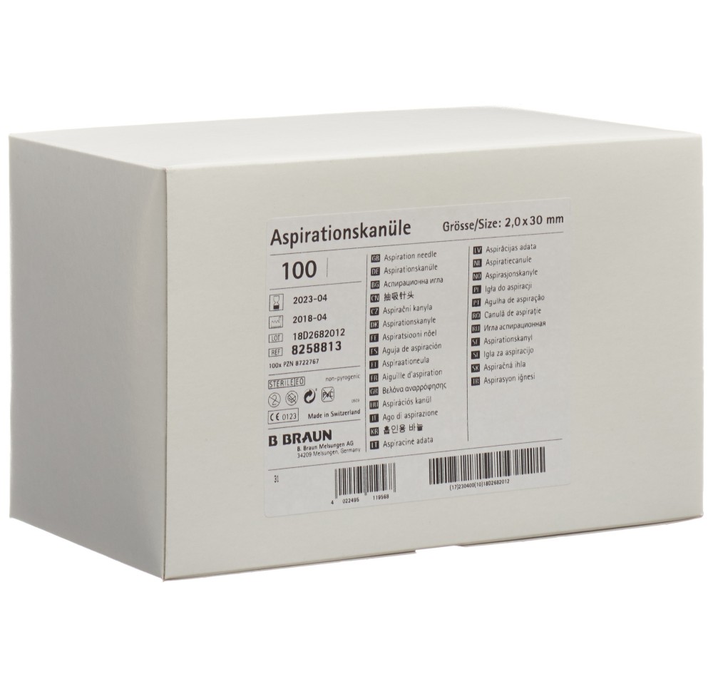 B. BRAUN canule aspiration sans filtre st 100 pce
