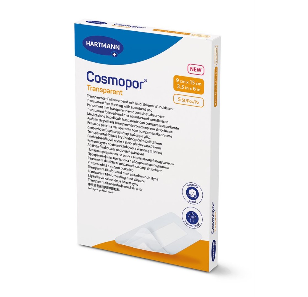 COSMOPOR transparent 9x15cm stérile 5 pce COSMOPOR transparent 9x15cm stérile 5 pce