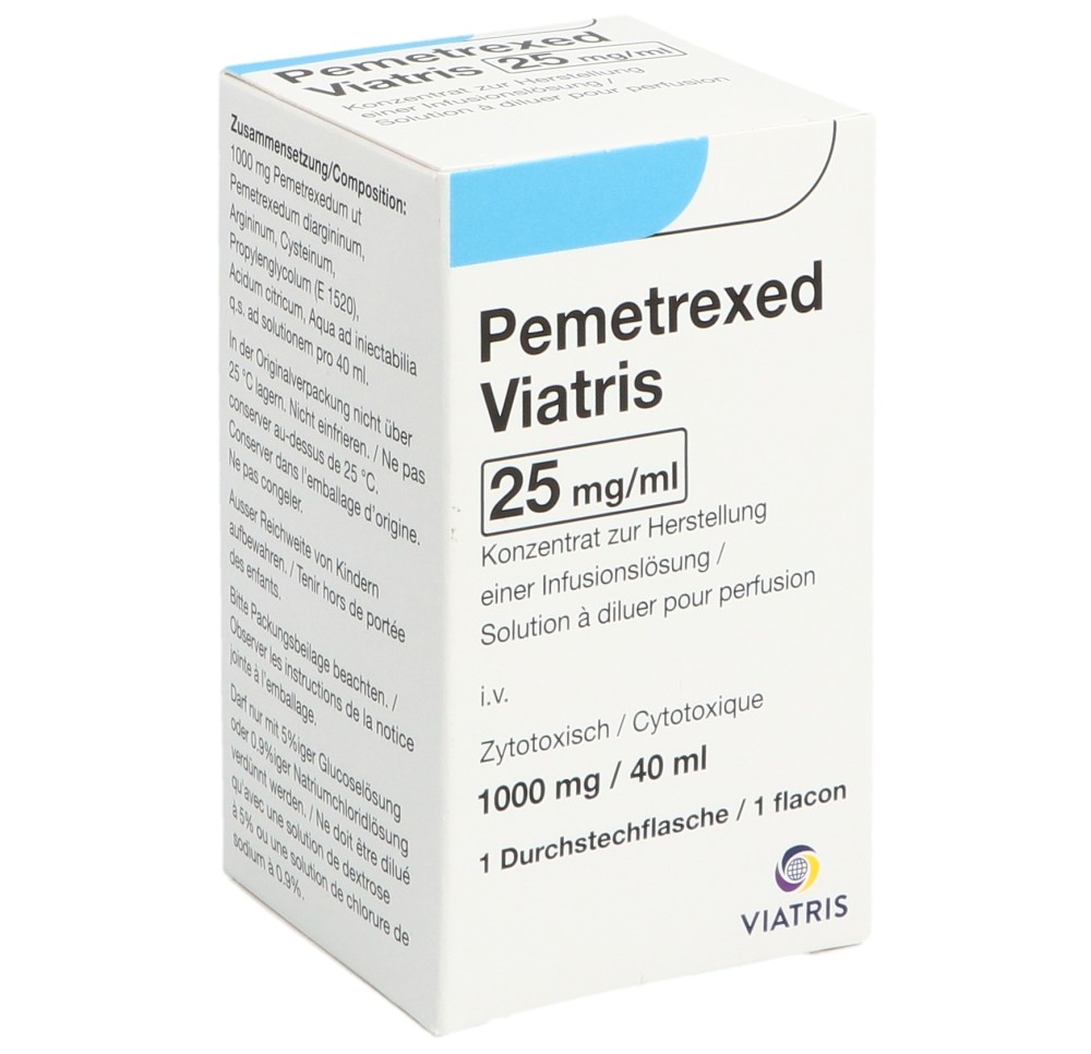PEMETREXED Viatris conc perf 1000 mg/40ml flac PEMETREXED Viatris conc perf 1000 mg/40ml flac