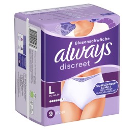 ALWAYS Discreet incontinence Pants L plus 9 pce