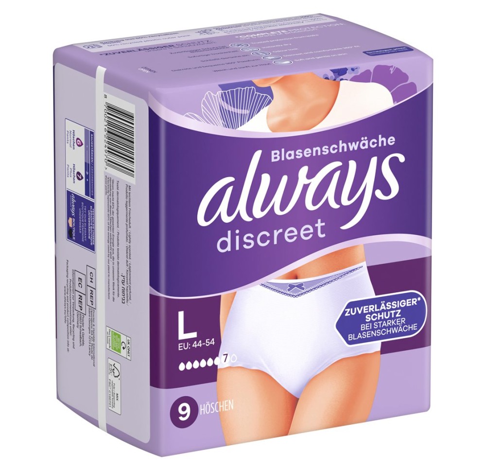 ALWAYS Discreet incontinence Pants L plus 9 pce
