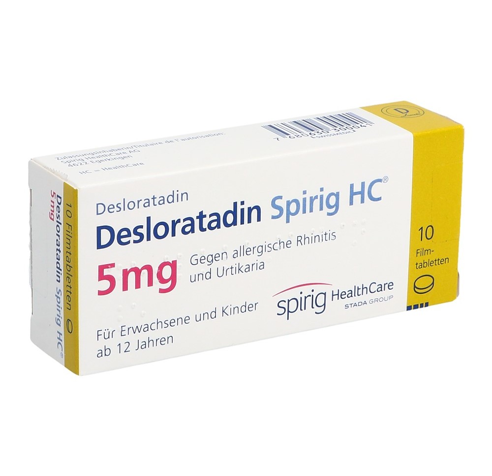 DESLORATADINE Spirig HC cpr pell 5 mg 10 pce DESLORATADINE Spirig HC cpr pell 5 mg 10 pce