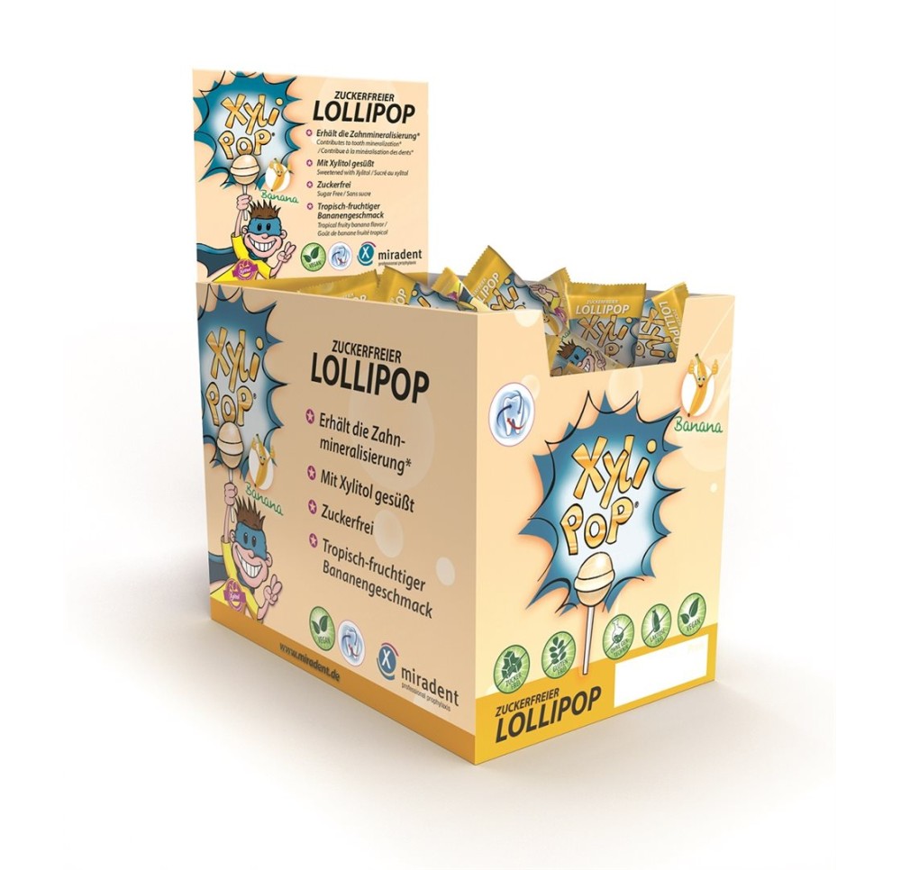 MIRADENT Xylipop Sucette banane présent 50pce