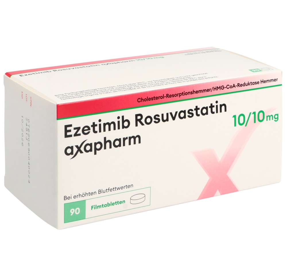 EZETIMIB ROSUVAST axapharm cpr pell 10/10mg 90 pce EZETIMIB ROSUVAST axapharm cpr pell 10/10mg 90 pce