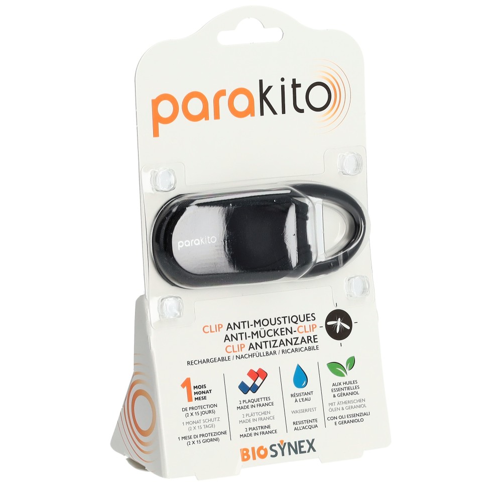 PARAKITO clips pour poussette sac à dos noir