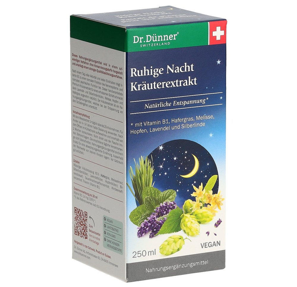DÜNNER nuit calme extrait de plantes fl 250 ml DÜNNER nuit calme extrait de plantes fl 250 ml
