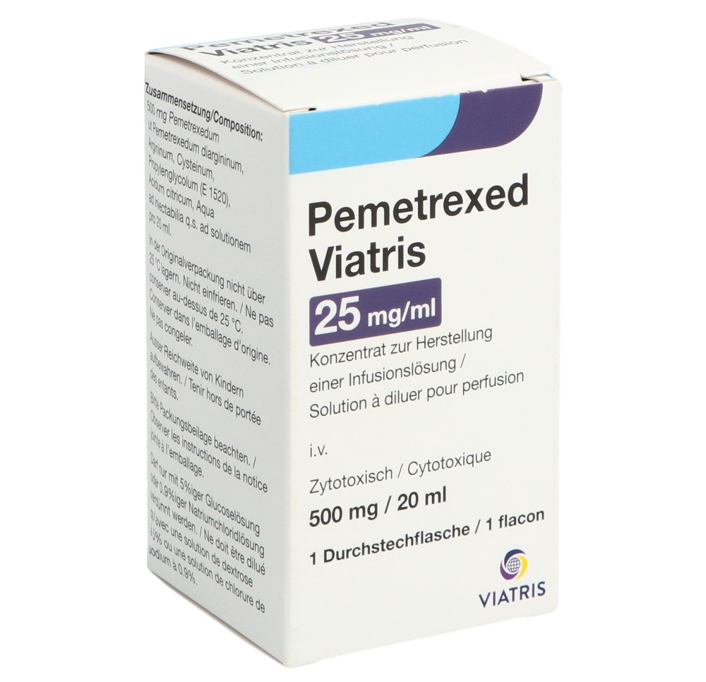 PEMETREXED Viatris conc perf 500 mg/20ml flac PEMETREXED Viatris conc perf 500 mg/20ml flac