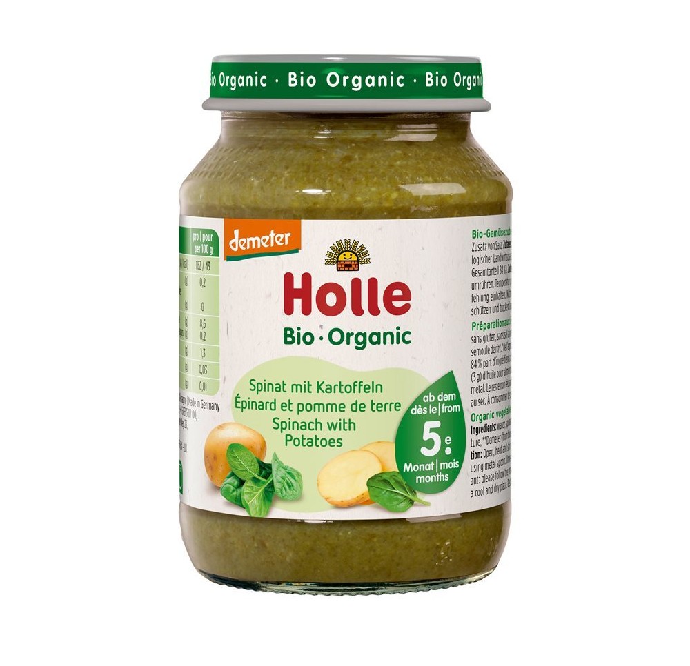 HOLLE purée épinards pommes de terre 190 g HOLLE purée épinards pommes de terre 190 g
