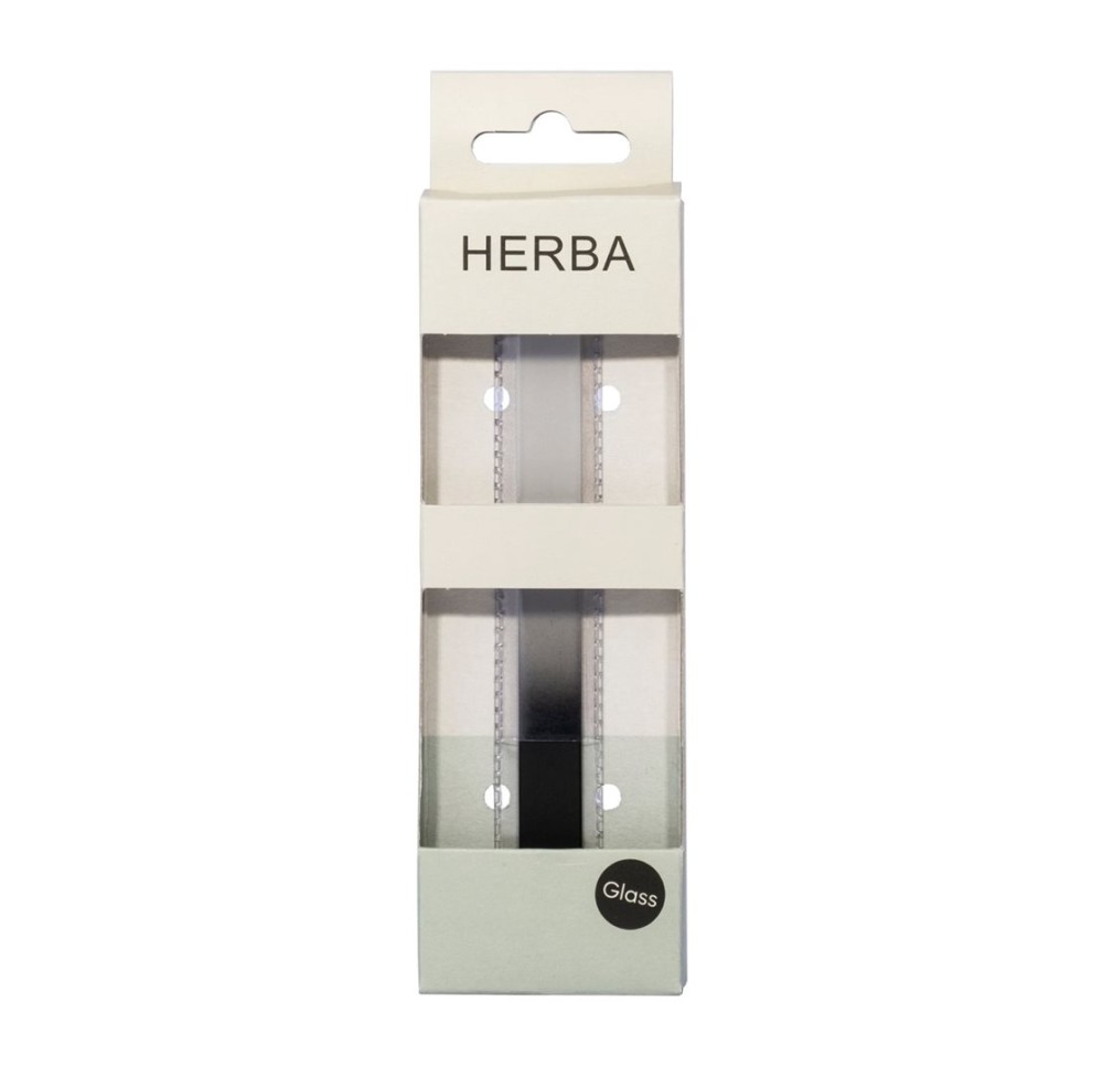 HERBA lime à ongles en verre 14cm avec etui noir