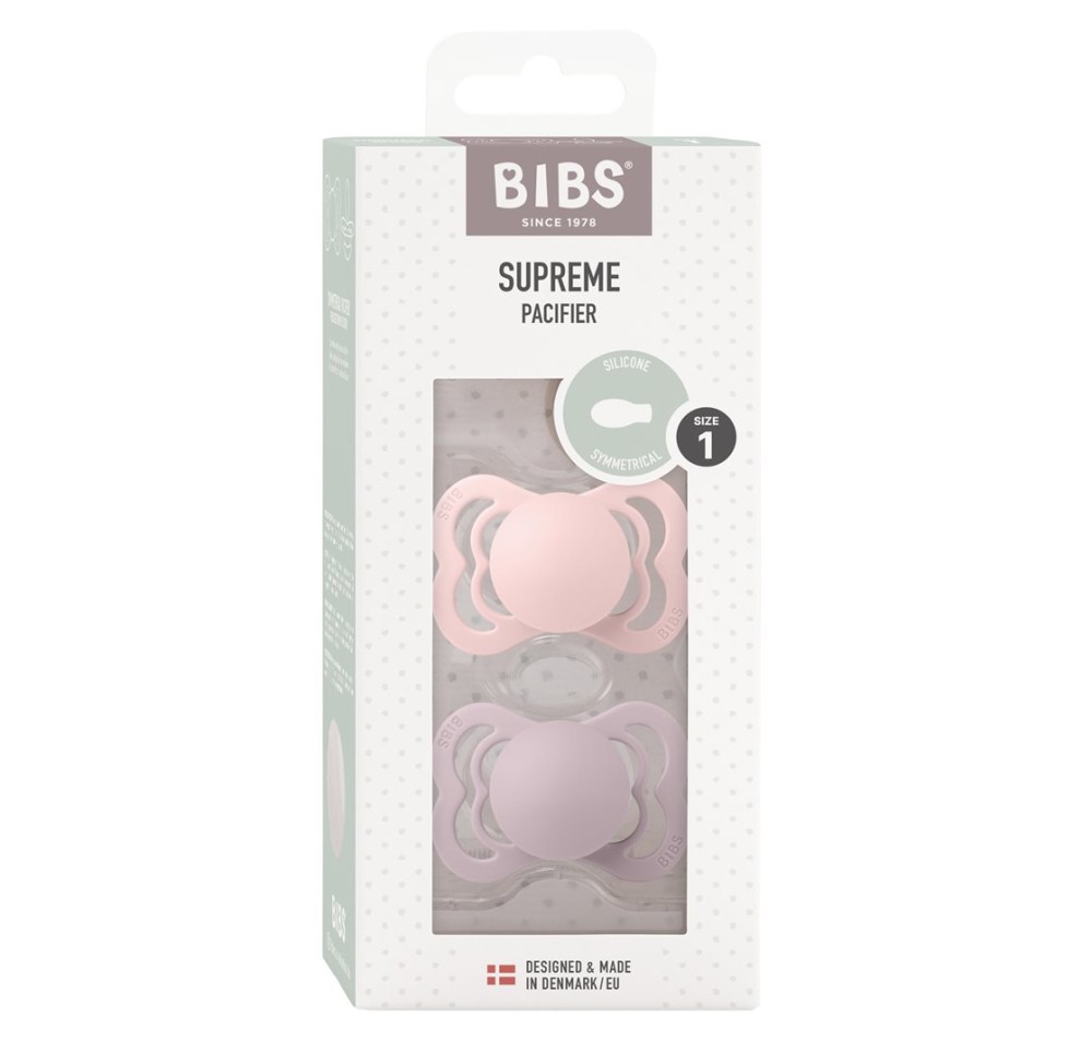 BIBS Silicone Symmetrical 0-6m blos dus lil 2 pce