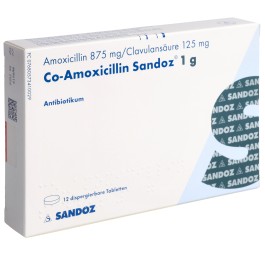 CO-AMOXICILLINE Sandoz cpr disp 1 g (nouv) 12 pce