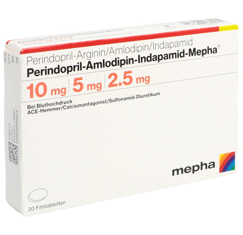 PERINDO AMLO INDAP Mepha 10/5/2.5mg 30 pce PERINDO AMLO INDAP Mepha 10/5/2.5mg 30 pce