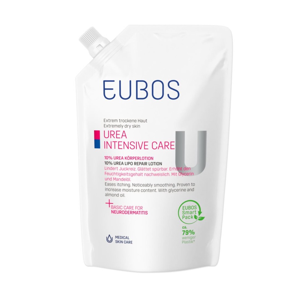 EUBOS Urea lotion corps 10 % refill sach 400 ml EUBOS Urea lotion corps 10 % refill sach 400 ml