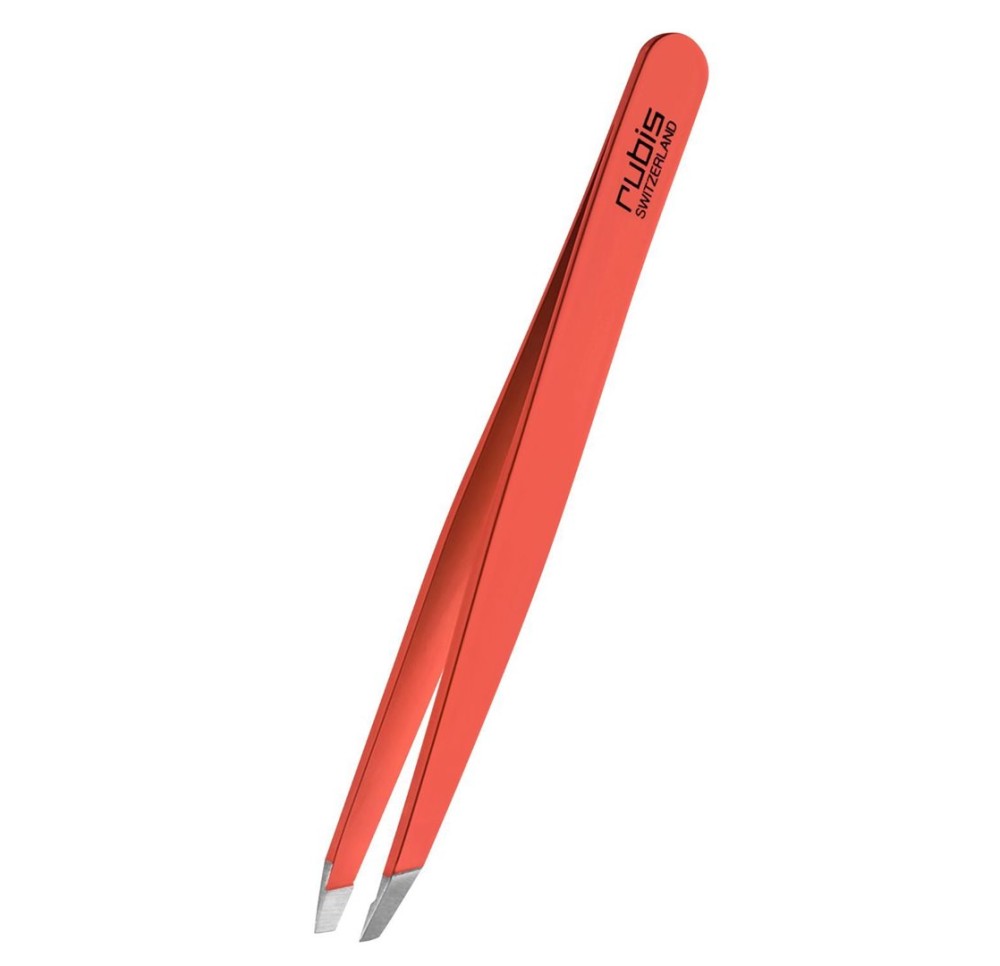 RUBIS pincette biseautée inox rouge écarlate