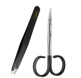 RUBIS set ciseaux pincette inox satin noir
